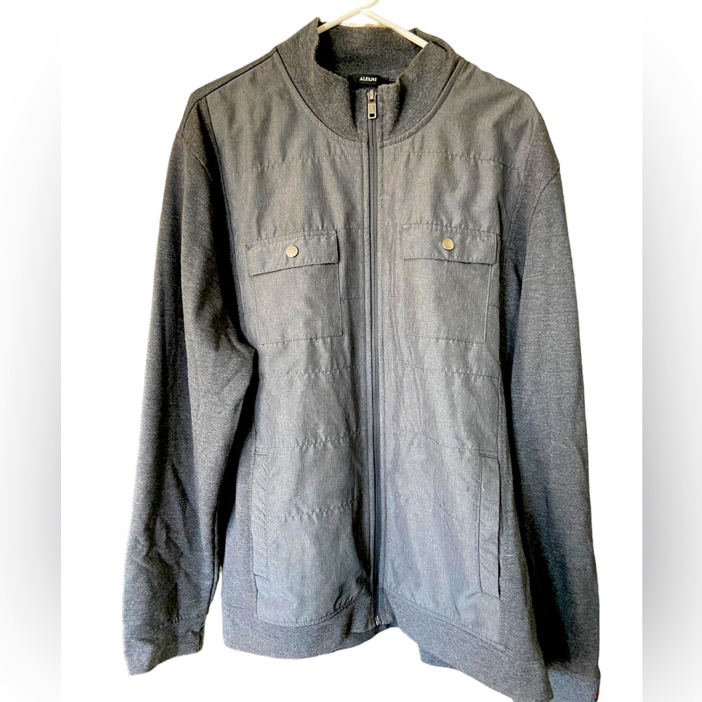 High End ALFANI Gray Full Zip Sweatshirt Jacket Men’s XXL MINTY